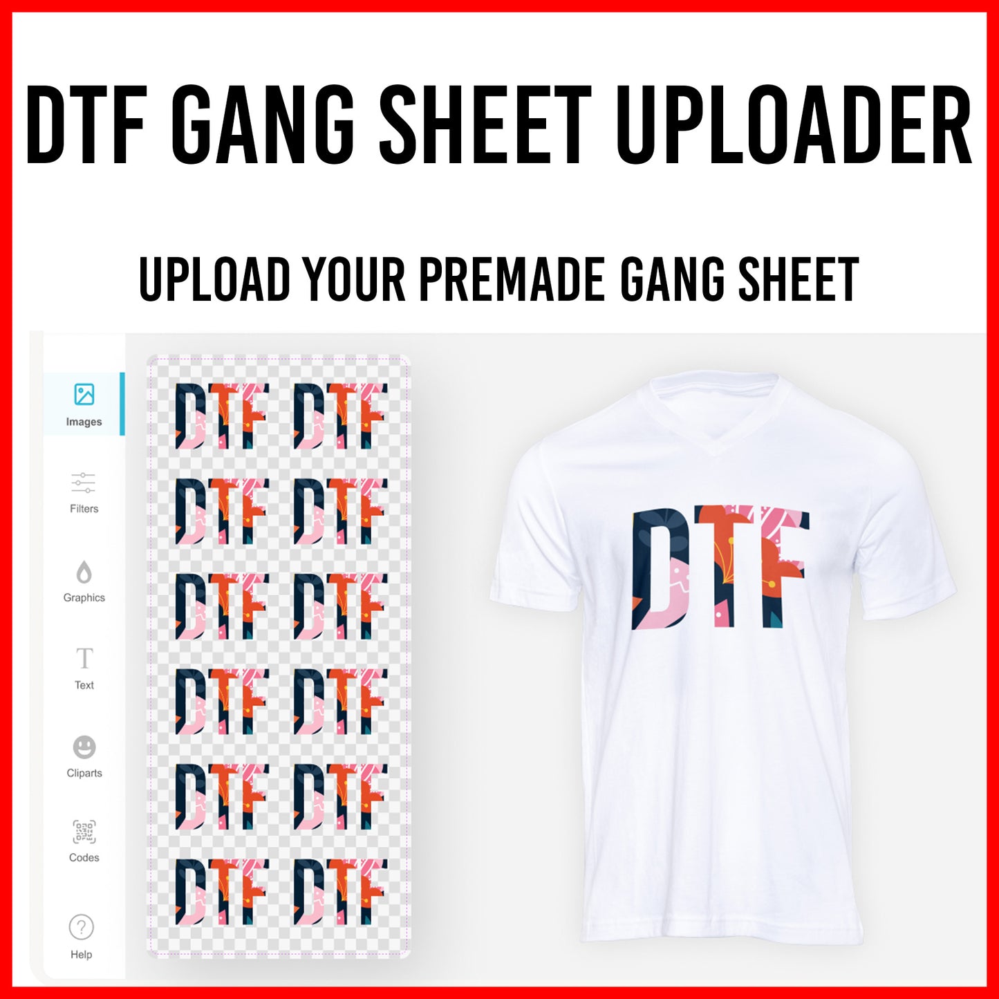 DTF GANG SHEETS  (UPLOAD OPTION)