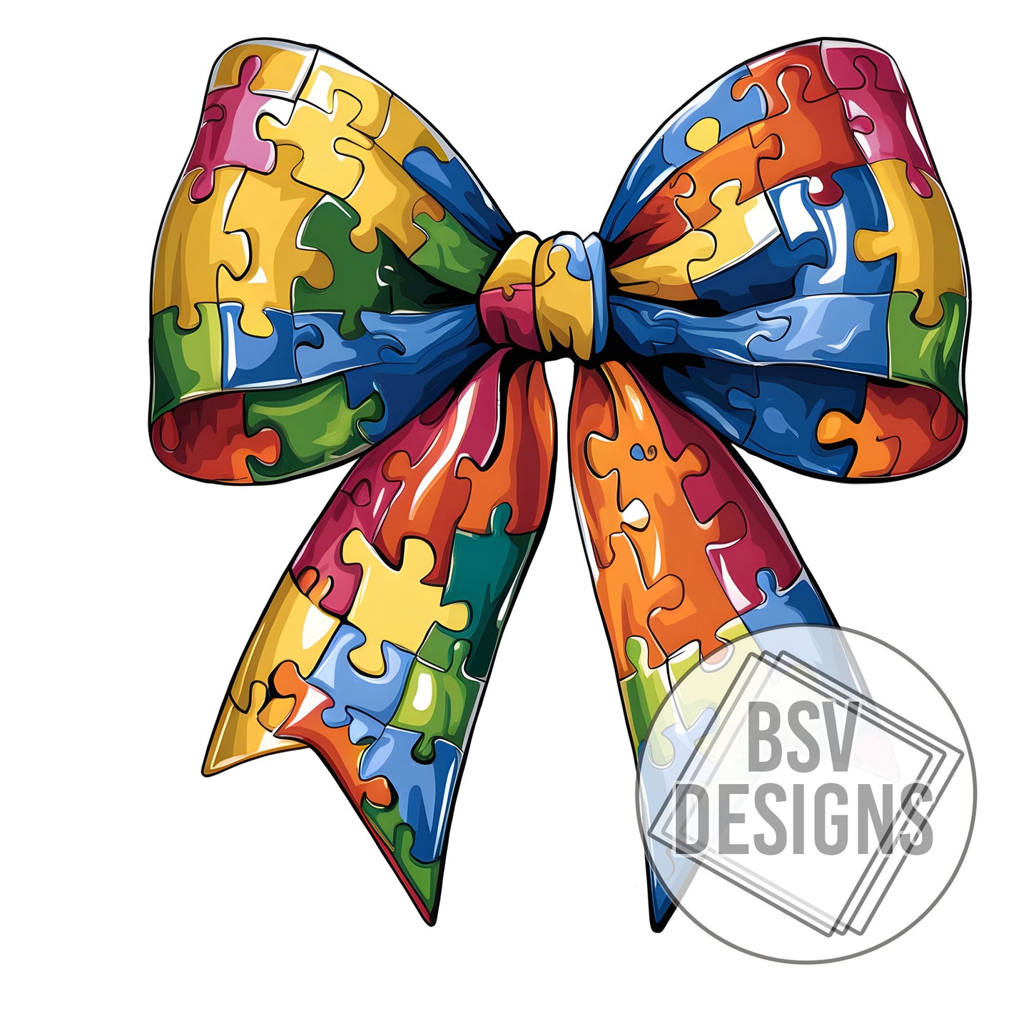 Autism Awareness Bow
